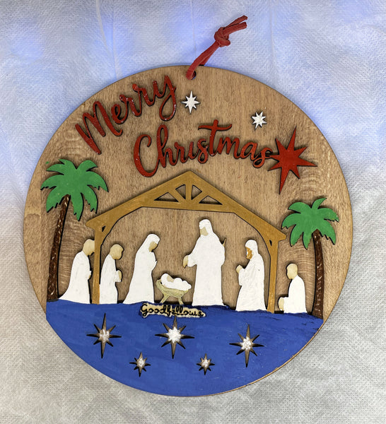 Layered 7" nativity scene