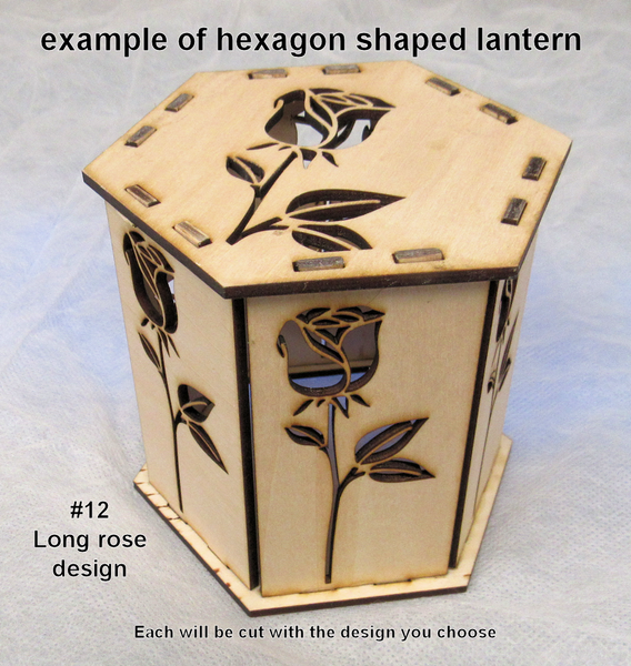 Valentines lantern-design #12 hexagon "long rose"