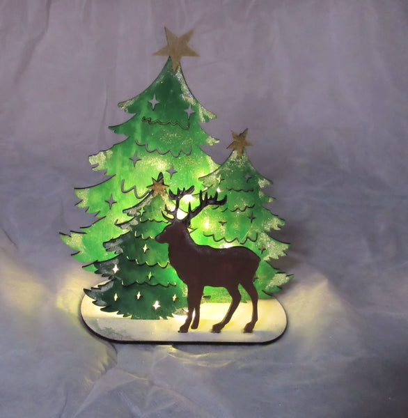Deer Christmas scene