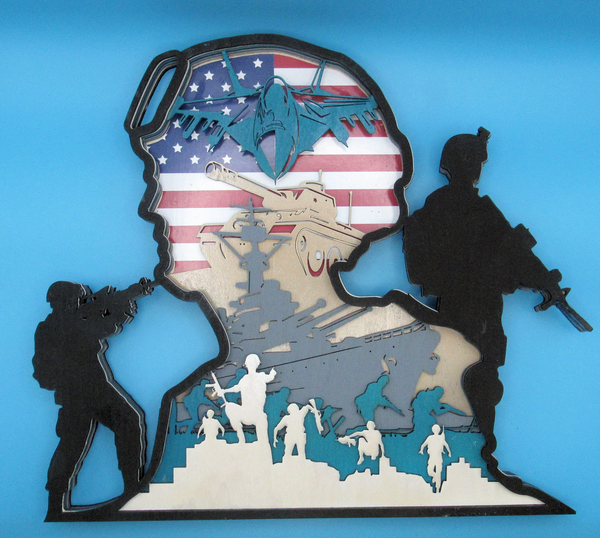 3d multilayer Veteran tribute