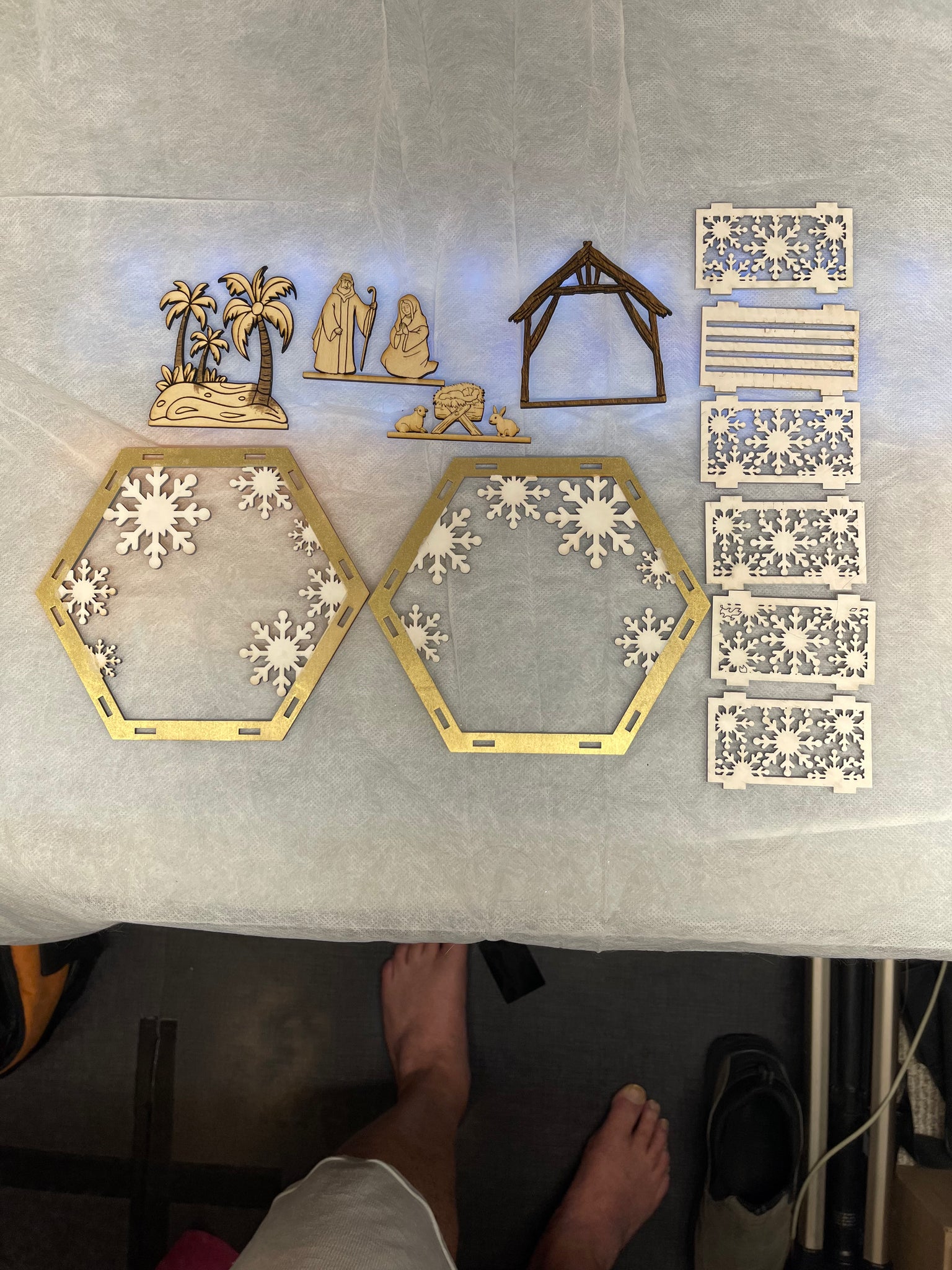 Layered Christmas nativity scene