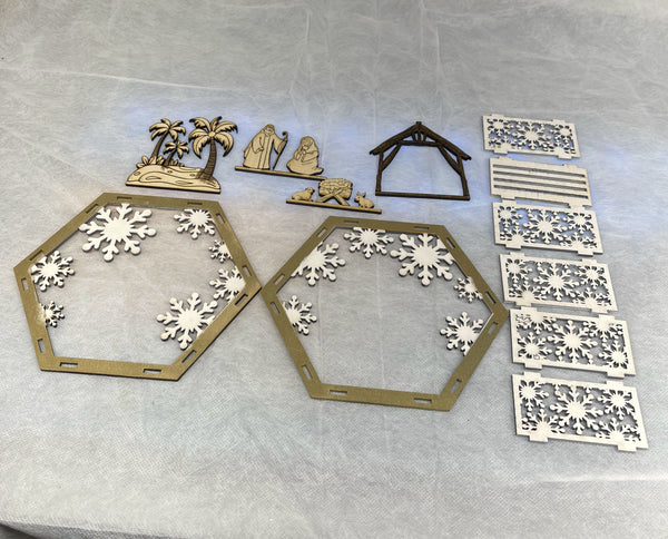 Layered Christmas nativity scene