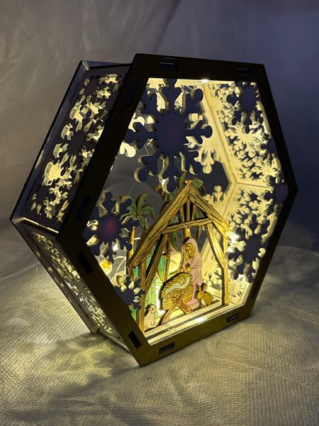 Layered Christmas nativity scene