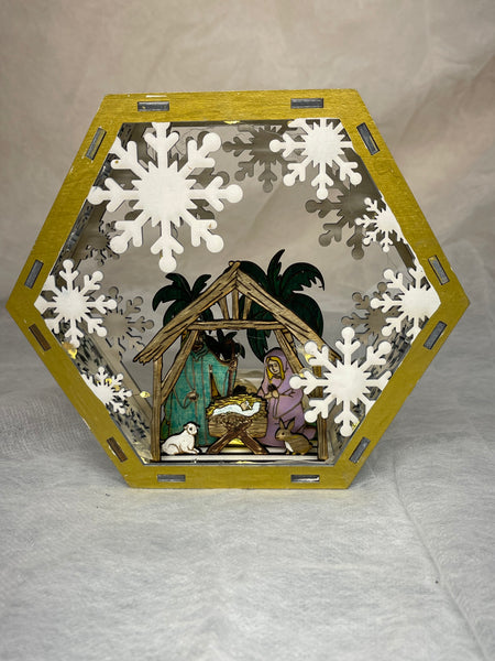 Layered Christmas nativity scene