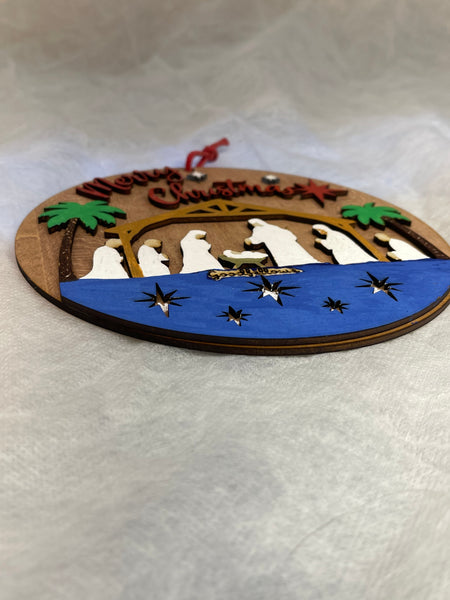 Layered 7" nativity scene