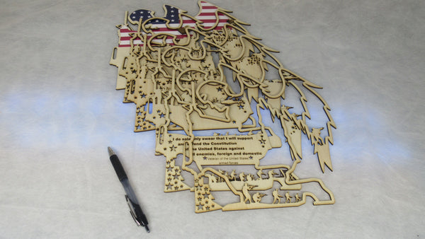 3d multilayer Veteran tribute