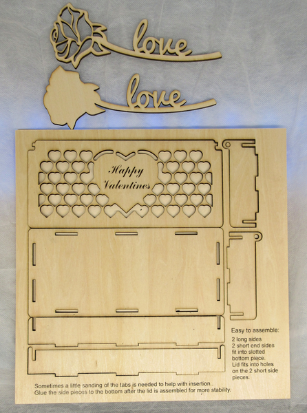 Valentines Rose cut box