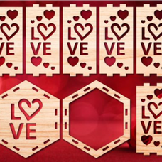 Valentines lantern-design #14 hexagon "LOVE"